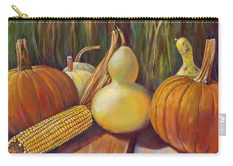Outdoors Zip Pouch featuring the painting Autumn Harmony by AnnaJo Vahle