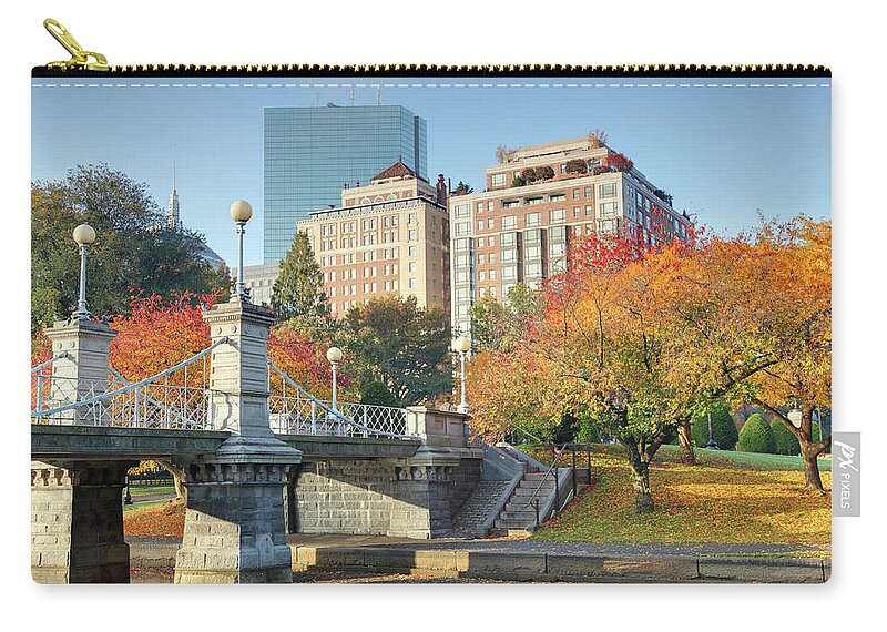 Downtown District Zip Pouch featuring the photograph Autumn In Boston by Denistangneyjr