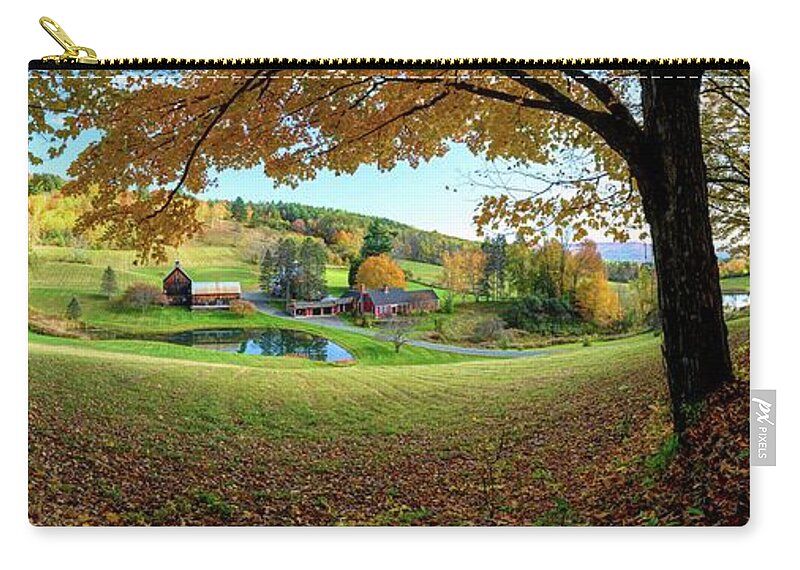 North America Zip Pouch featuring the photograph Sleepy Hollow Farm Vermont #1 by OLena Art by Lena Owens - Vibrant DESIGN