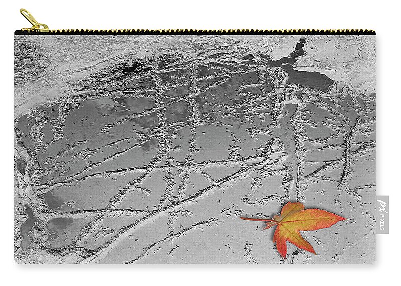 Digital Art Zip Pouch featuring the photograph Autumn kisses winter by Ian Anderson