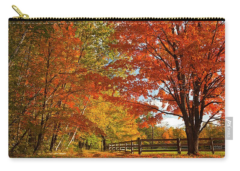 Estock Zip Pouch featuring the digital art Autumn Near Conway, New Hampshire by Claudia Uripos