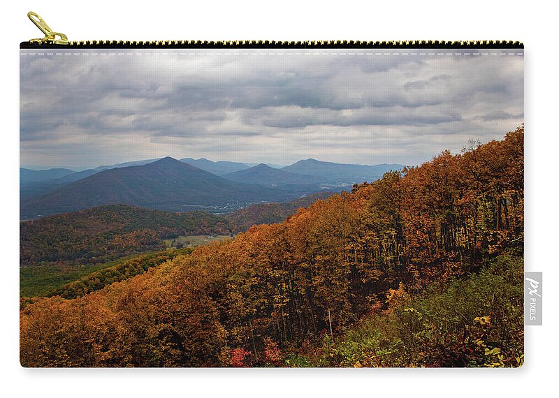 Blue Ridge Zip Pouch featuring the photograph Autumn on the Blue Ridge Parkway by Norma Brandsberg