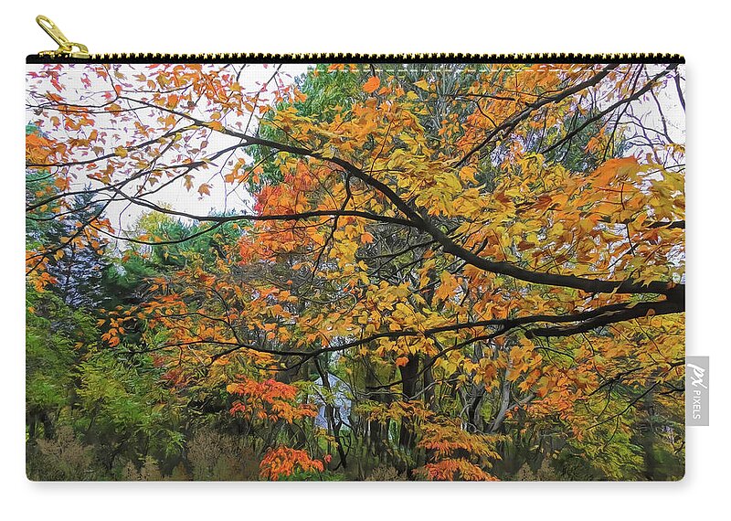 Autumn Zip Pouch featuring the digital art Autumn on the Homefront by Susan Hope Finley