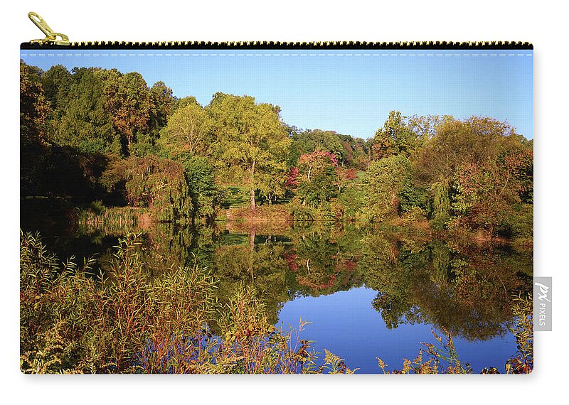 Autumn Zip Pouch featuring the photograph Autumn Reflection by Angie Tirado