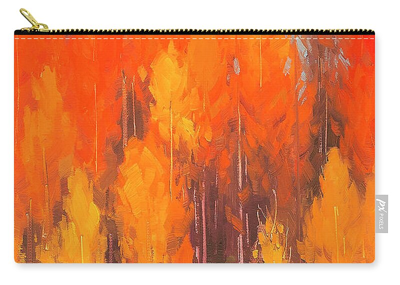 Fall Colors Zip Pouch featuring the painting Autumn Repose by Cody DeLong