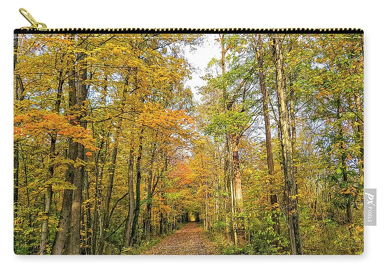 Autumn Zip Pouch featuring the photograph Autumn Trail by Chris Spencer