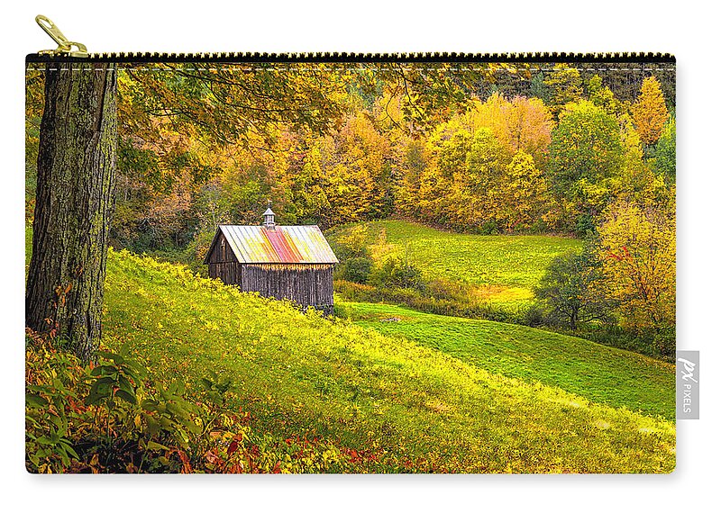 Vermont Zip Pouch featuring the photograph Autumnal Barn by Rod Best