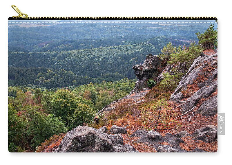 Jenny Rainbow Fine Art Photography Zip Pouch featuring the photograph Autumnal Contemplation. Bohemian Switzerland by Jenny Rainbow