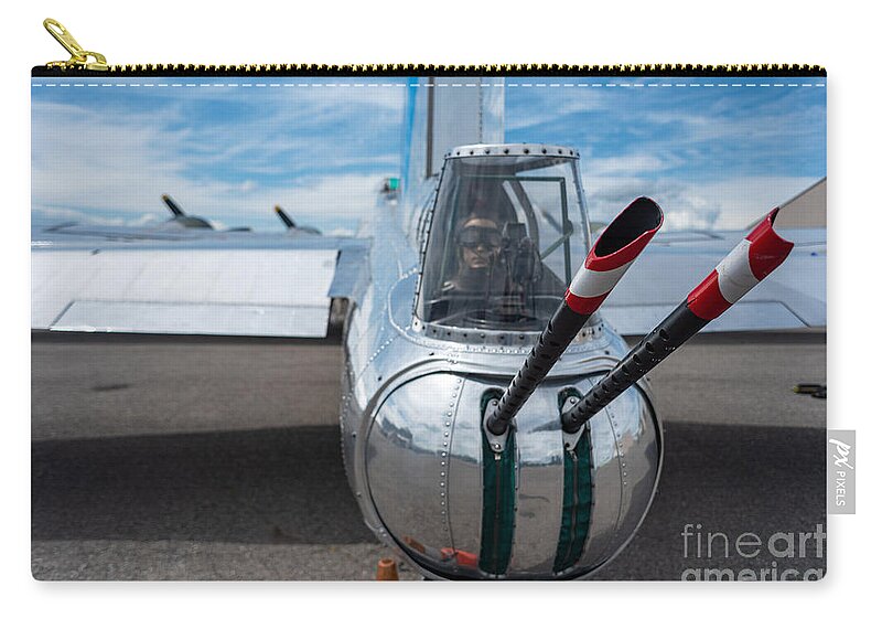 American Zip Pouch featuring the photograph B17 Tailgun by Matthew Nelson