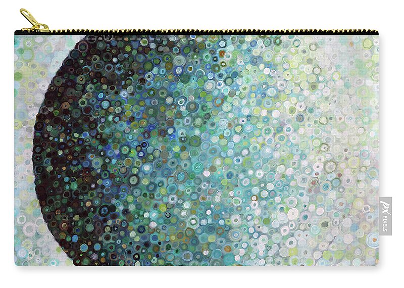 Green Zip Pouch featuring the painting Baby Earth by Manami Lingerfelt