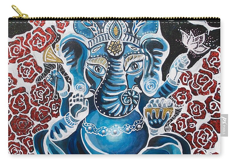 Ganesha Carry-all Pouch featuring the painting Baby Ganesha by Patricia Arroyo