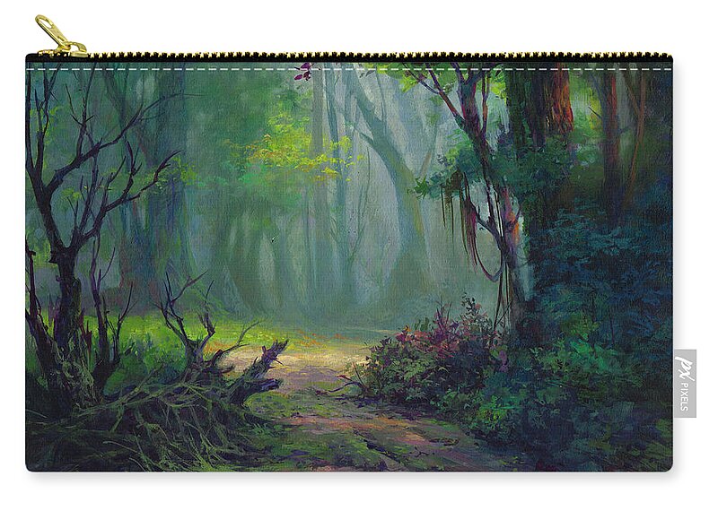 Michael Humphries Carry-all Pouch featuring the painting Back Trail by Michael Humphries