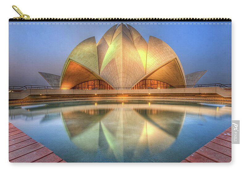 Hinduism Zip Pouch featuring the photograph Bahai Temple by Sudiproyphotography