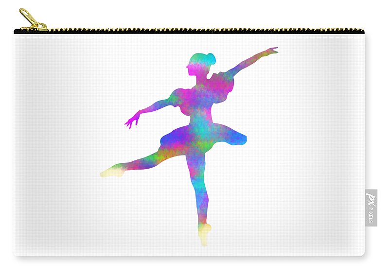Ballerina Zip Pouch featuring the digital art Ballerina Watercolor by David Millenheft