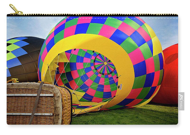 Hot Air Balloon Zip Pouch featuring the photograph Balloon Rest by Deborah Penland