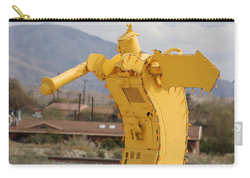 Banana Zip Pouch featuring the photograph Banana Robot near Salton Sea by Colleen Cornelius