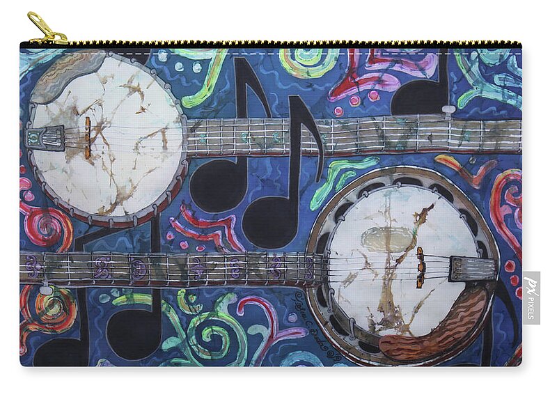 Banjos Carry-all Pouch featuring the painting Banjos by Sue Duda