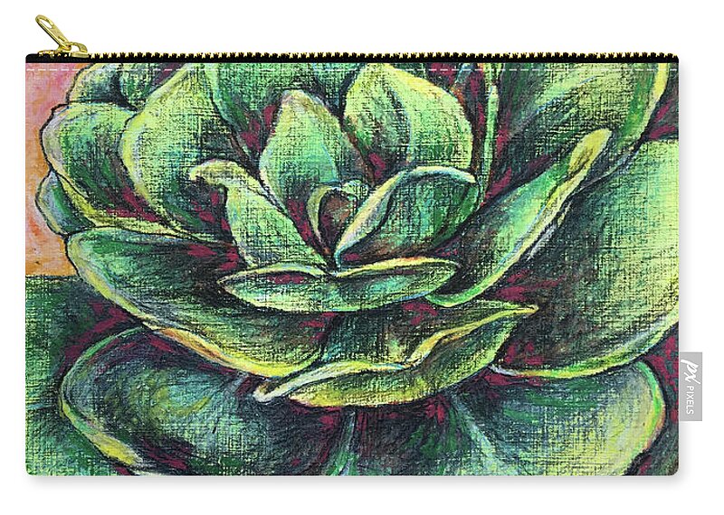 Green Carry-all Pouch featuring the pastel Barbados Green by AnneMarie Welsh