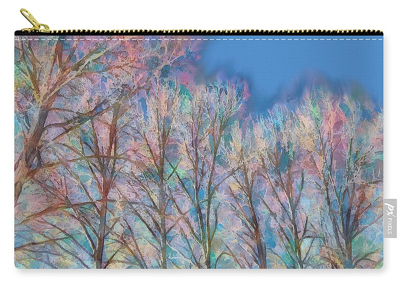 Tree Zip Pouch featuring the digital art BareTrees, Early Spring by Robert Bissett