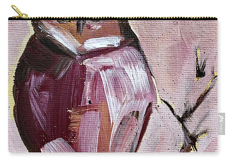 Owl Zip Pouch featuring the painting Barn Owl by Roxy Rich