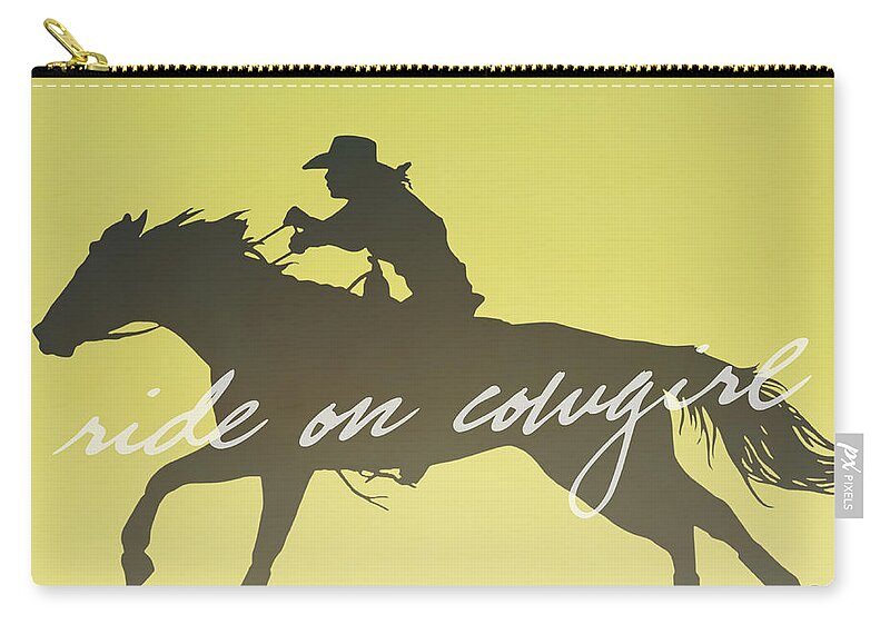Ability Zip Pouch featuring the photograph Barrel Racing Art by Dressage Design