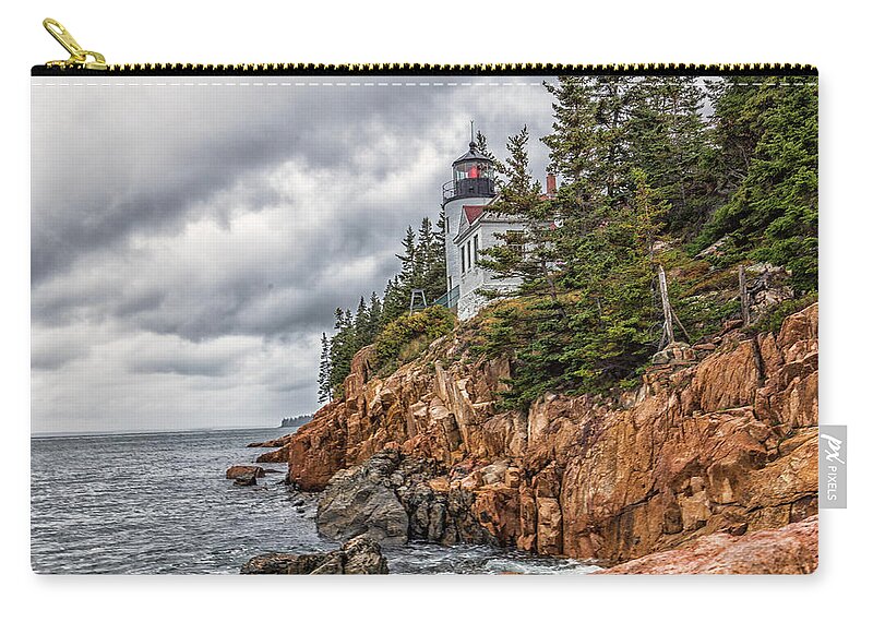 Bass Harbor Lighthouse Zip Pouch featuring the photograph Bass Harbor Lighthouse by Brian MacLean