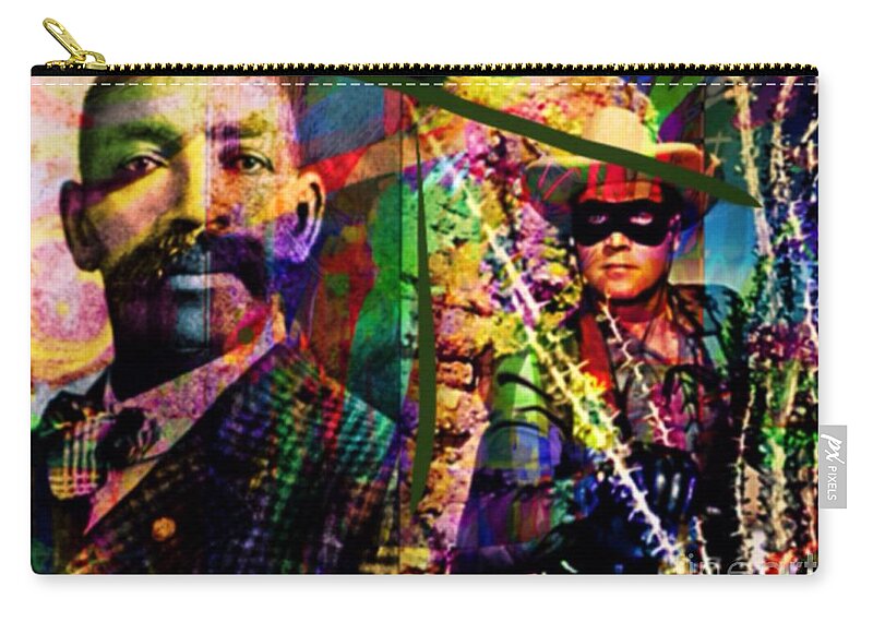 Bass Reeves Zip Pouch featuring the mixed media Bass Reeves by Joe Roache