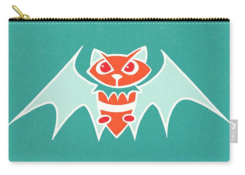 Abstract Zip Pouch featuring the drawing Bat by CSA Images