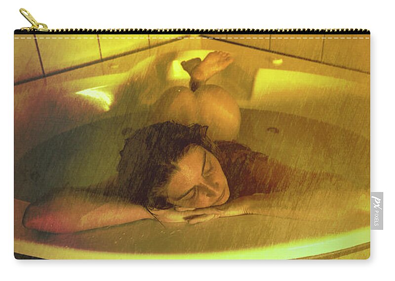 Dark Zip Pouch featuring the digital art Bathed In Golden Light by Recreating Creation