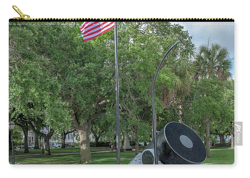 Battery Zip Pouch featuring the photograph Battery Cannon by Dale Powell