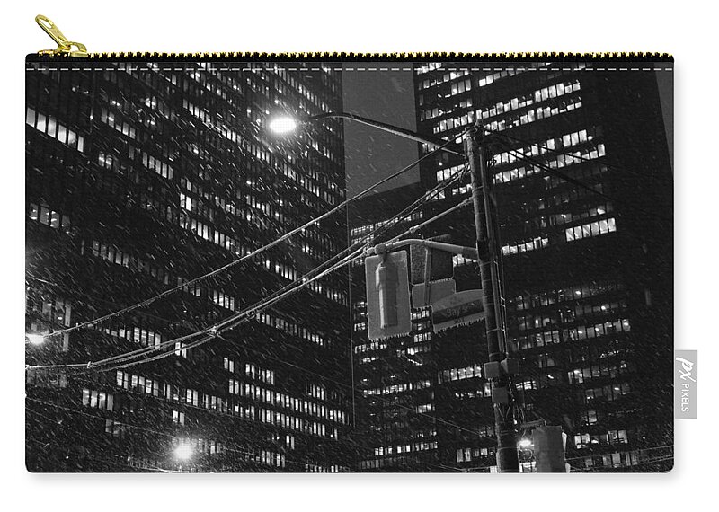 Black And White Carry-all Pouch featuring the photograph Bay And King And Ice by Kreddible Trout