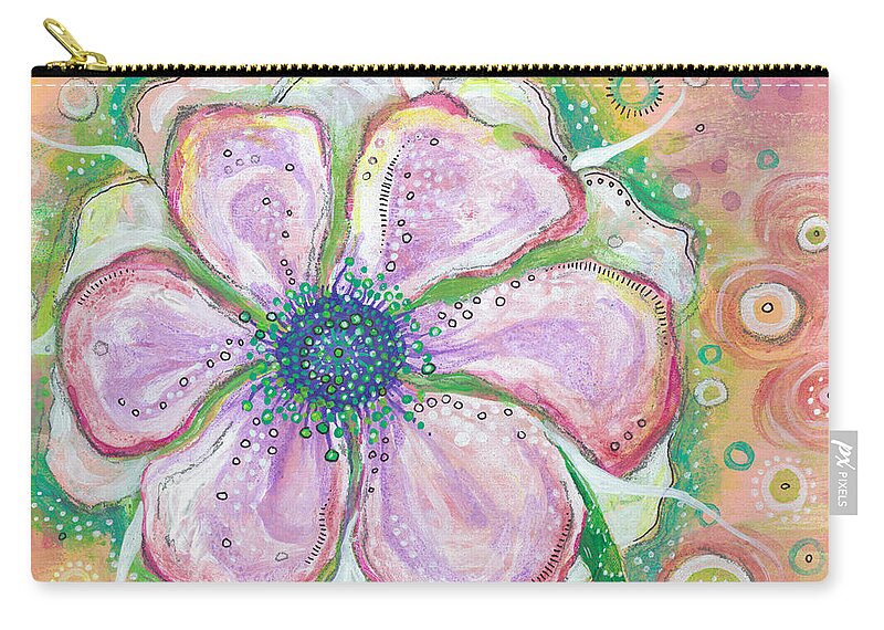 Flower Painting Carry-all Pouch featuring the painting Be Still My Heart by Tanielle Childers