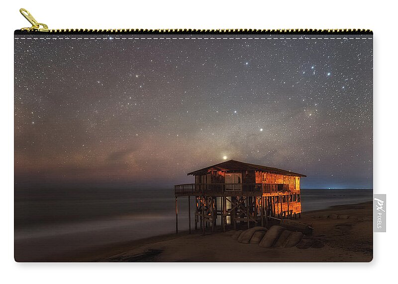 Milky Way Zip Pouch featuring the photograph Beach Abandoned by Russell Pugh