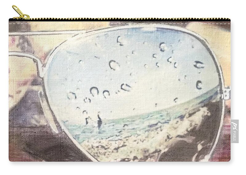 Beach Zip Pouch featuring the painting Beach Day by Cara Frafjord