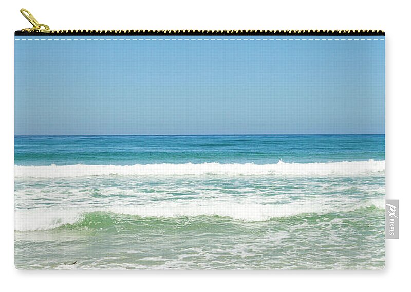 Water's Edge Zip Pouch featuring the photograph Beach In Monterey by Geri Lavrov