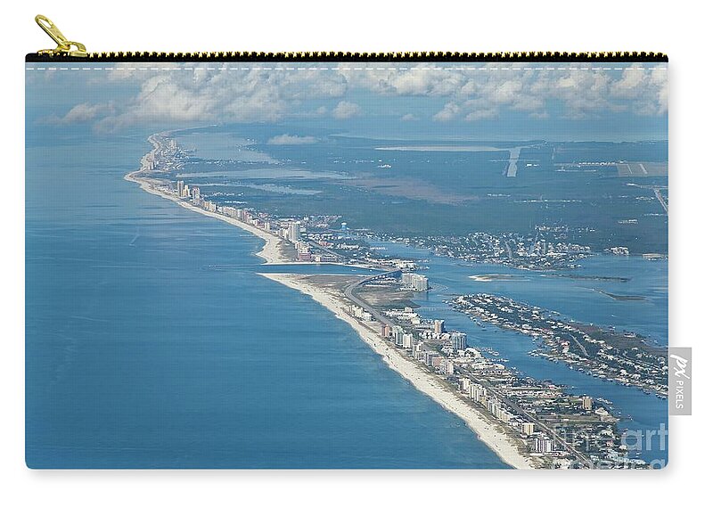 Gulf Shores Zip Pouch featuring the photograph BeachMiles-5137-tm by Gulf Coast Aerials -