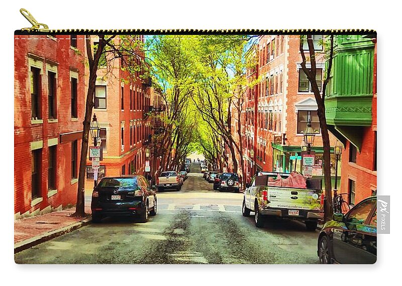 Beacon Hill Zip Pouch featuring the photograph Beacon Hill by Chris Montcalmo