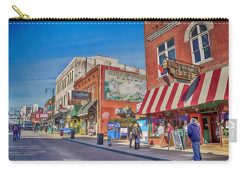 Beale Street Zip Pouch featuring the photograph Beale Street, Memphis by Marisa Geraghty Photography