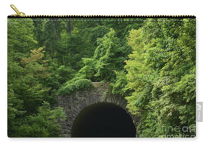Tunnel Zip Pouch featuring the photograph Beautiful Tunnel with Greenery, NC by Adrian De Leon Art and Photography