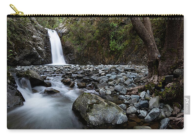 Waterfall Carry-all Pouch featuring the photograph Beautiful waterfal, Troodos mountains, Cyprus by Michalakis Ppalis