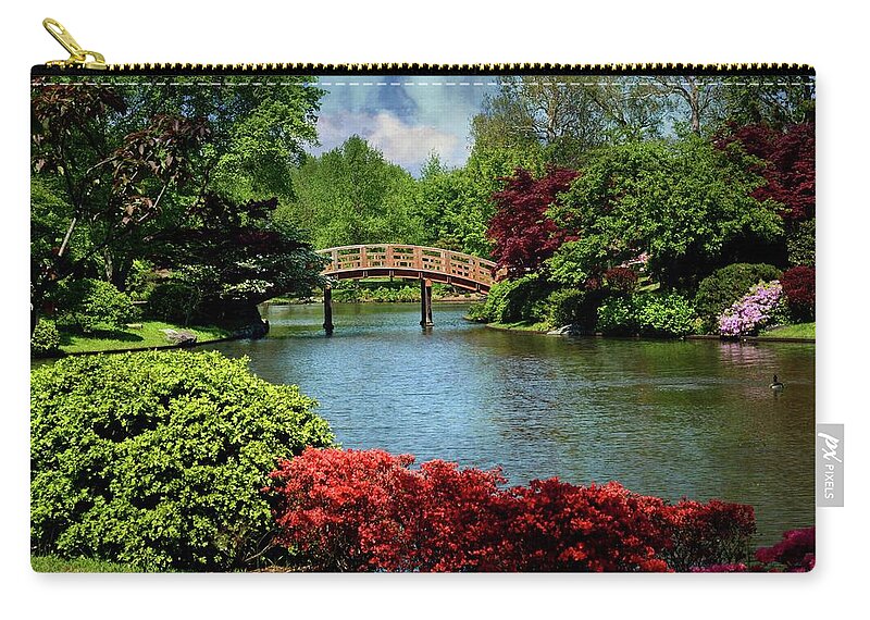 Bridge Zip Pouch featuring the photograph Beauty at the Garden 85 by Marty Koch