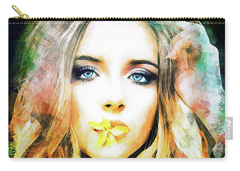 Woman Zip Pouch featuring the photograph Beauty Blue Eyes by Jack Torcello