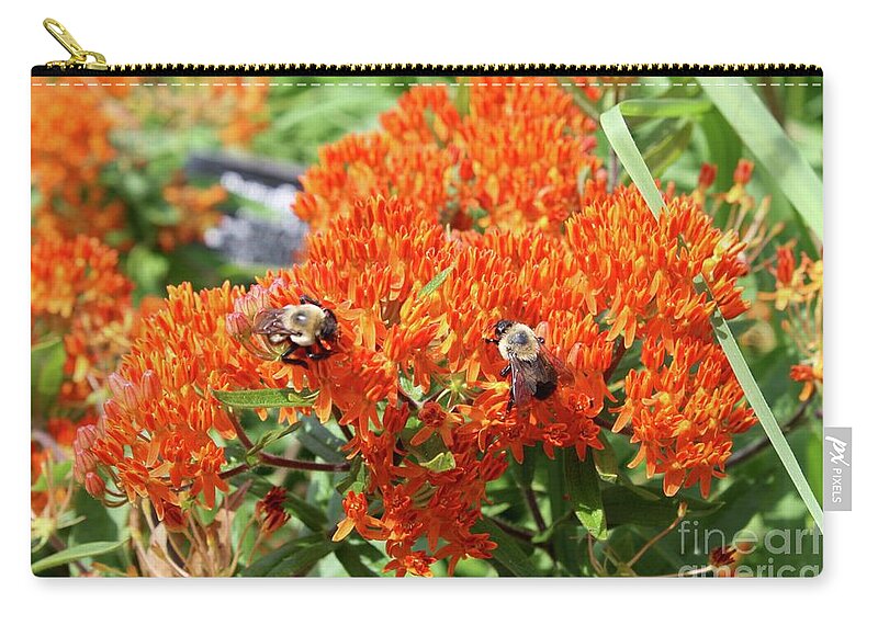 Flower Zip Pouch featuring the photograph Bees by Flavia Westerwelle