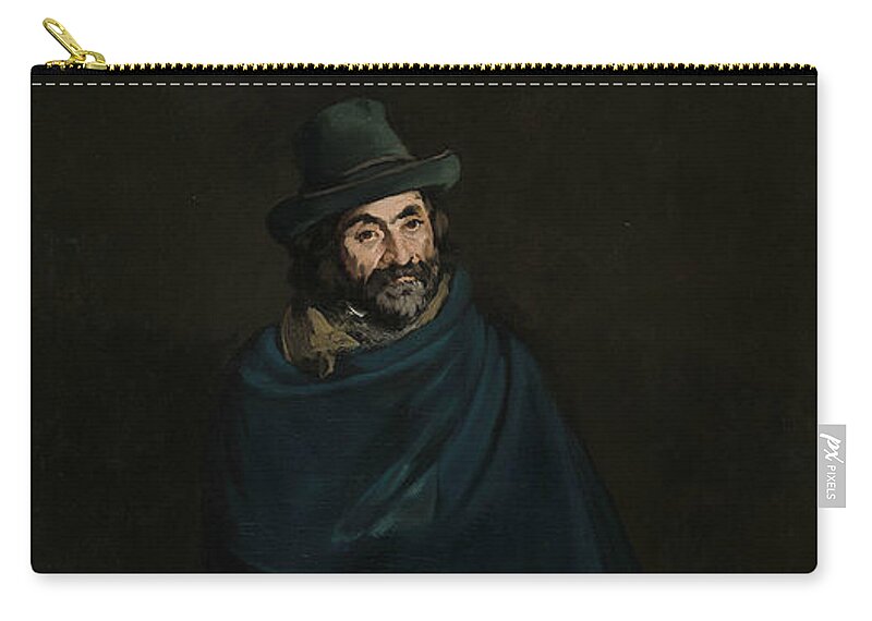 19th Century Art Zip Pouch featuring the painting Beggar with Oysters by Edouard Manet