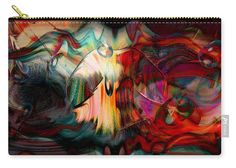 Behind Our Bubble Zip Pouch featuring the digital art Behind Our Bubble by Linda Sannuti