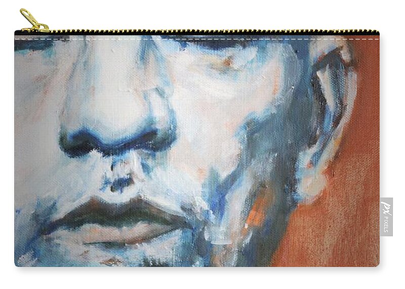 Actor Zip Pouch featuring the painting Being John M. by Christel Roelandt