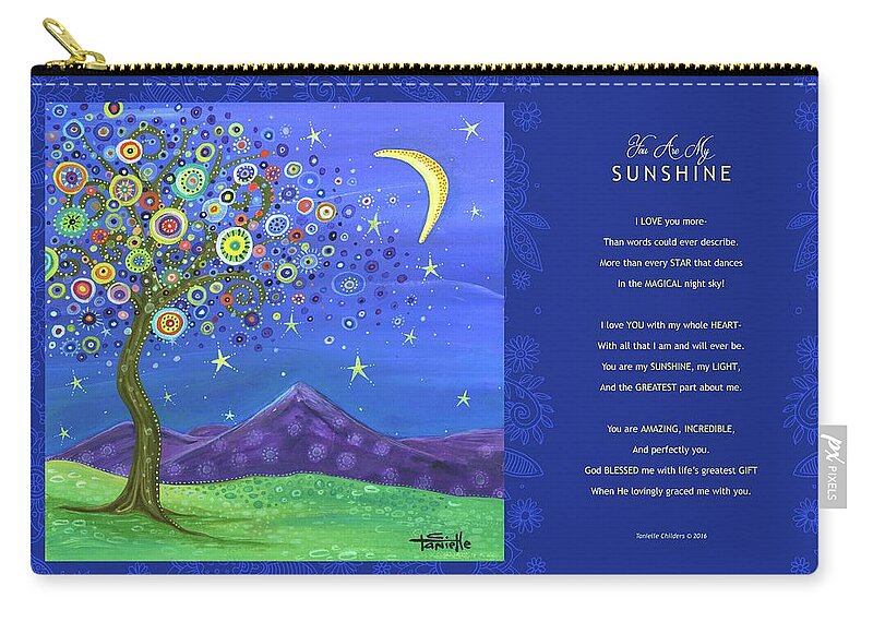 Tree Carry-all Pouch featuring the digital art Believe in Your Dreams - Poetry by Tanielle Childers