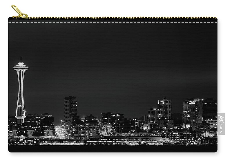Clear Sky Zip Pouch featuring the photograph Belltown & Space Needle by Andrew A Smith