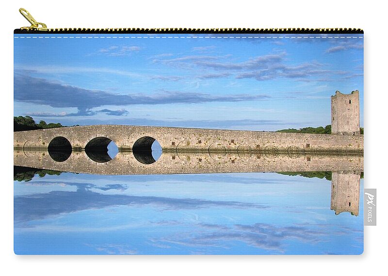 Belvelly Castle Zip Pouch featuring the photograph Belvelly Castle Reflection by Joan Stratton