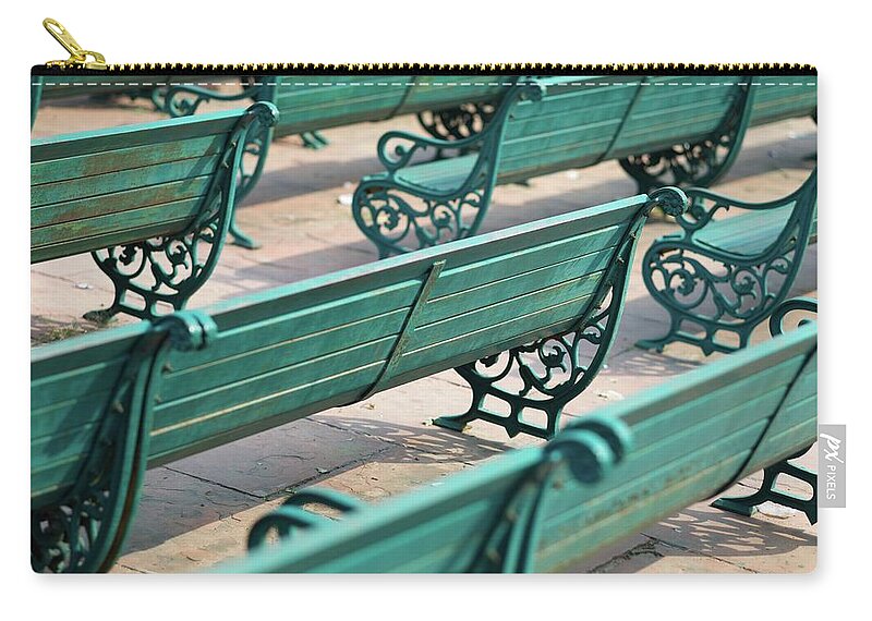 Empty Zip Pouch featuring the photograph Benches by Dominik Eckelt